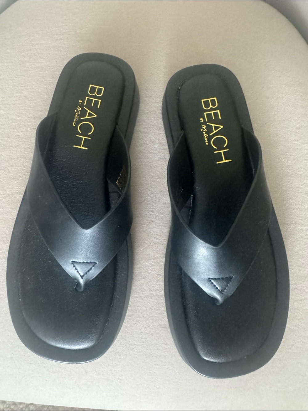 BEACH by Matisse Black Platform Flip Flop Sandals